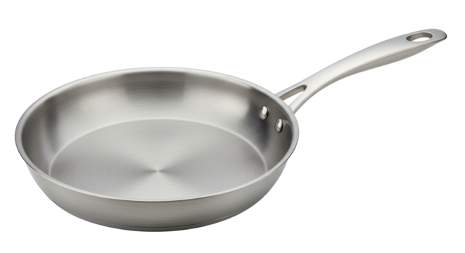 Isolated stainless steel frying pan