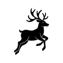 Flying Reindeer Silhouette vector illustration