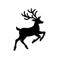 Flying Reindeer Silhouette vector illustration