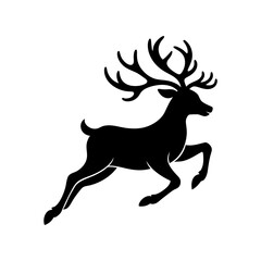 Flying Reindeer Silhouette vector illustration