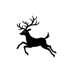 Flying Reindeer Silhouette vector illustration