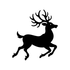 Flying Reindeer Silhouette vector illustration