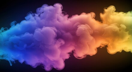Fototapeta premium Vibrant colored smoke swirling in a dark background, creating an abstract artistic effect