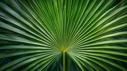 Close-up fan palm leaf