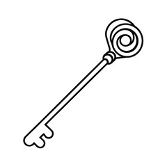 Ornate Antique Skeleton Key Vintage, Spiral, Metal, Lock, Security