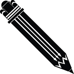 pencil black and white silhouette vector design