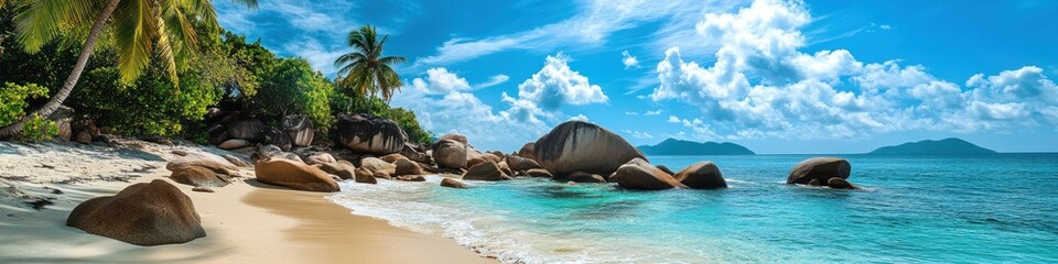 Fototapeta premium Tranquil Tropical Shores of British Virgin Island: A Hidden Paradise in the Caribbean