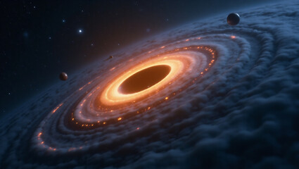 Supermassive Black Hole Accretion Disk Warping Spacetime in a Galactic Core