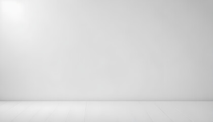 A bright white wall and floor create a simple, clean, and minimalist space for product displays.