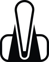 paperclip black and white silhouette vector design