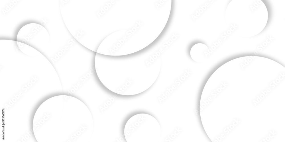 Poster Abstract background with circle white abstract geometric background with soft light white paper circles in design .Gray abstract. Modern design background for report and project presentation template.