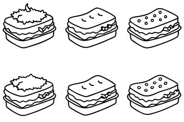  lasagna line art rustic plate served with Italian style