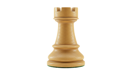 Isolated White Chess Rook Piece