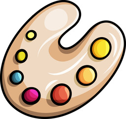 Artist palette funny cartoon illustration