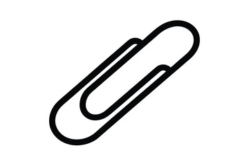 Simple Black Line Art Paperclip Office Supply Icon Design