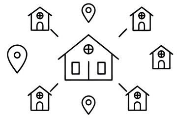 Home Location Rendered With Graceful Line Art Details