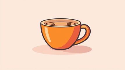 Fototapeta premium Orange Coffee Cup Illustration