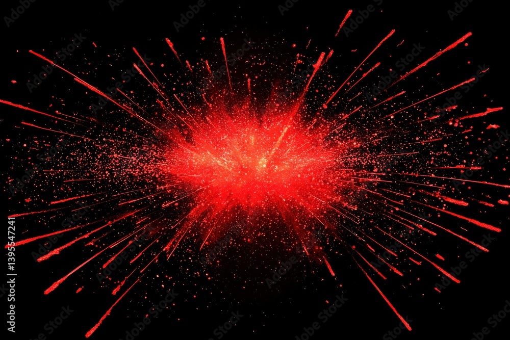 Canvas Prints red explosion with bright sparks on a black background design