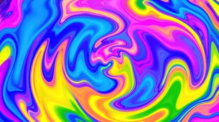 Vibrant swirling abstract painting of vibrant colours