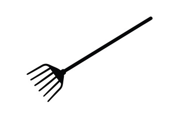 Gardening Tool Simple Black Silhouette of a Garden Cultivator