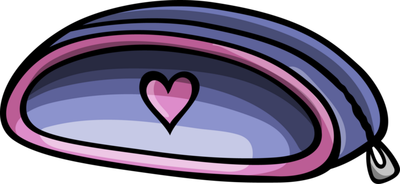 A charming cartoon-style pencil case with a heart design, ideal for students