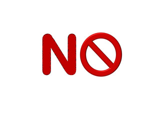 No word with stop sign icon in red color over white background.