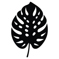 Monstera Leaf Silhouette Vector - Minimalist Nature Design