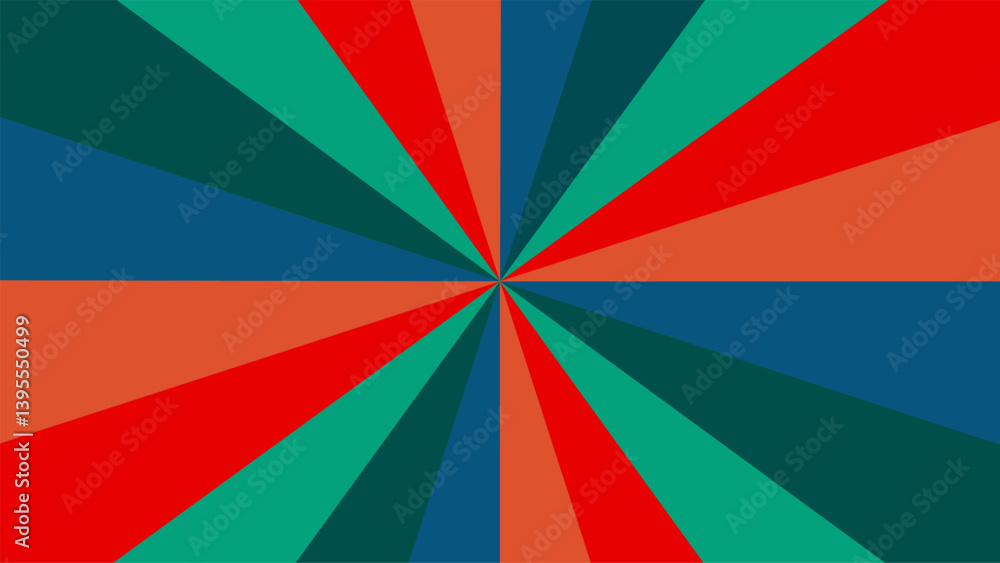 Poster retro spiral colorful background starburst geometric radial pattern. circus or carnival rays backgro