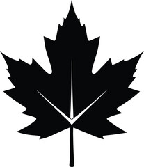 Black and white maple leaf silhouette