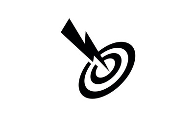 a graphic image with a lightning target theme, on a white background. vector graphic base.