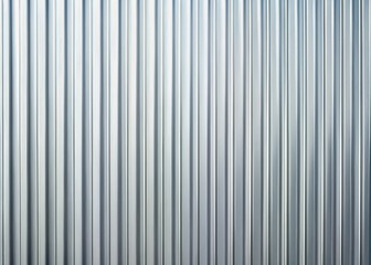 Obraz premium Minimalist White Corrugated Metal Texture Background - Light Grey Zinc Sheet