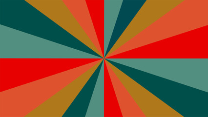 Retro spiral colorful background starburst geometric radial pattern. Circus or carnival rays background. Vector background