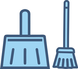 Dustpan and Scrubbing Brush Line Icon. Washing, Cleaning and Toiletries Product Icon.