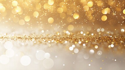 Gold glitter bokeh background, sparkling texture