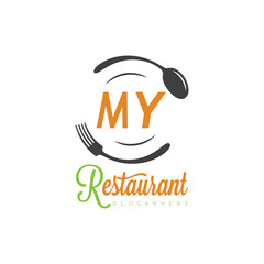 initial monogram logo With restaurant Culinary Circle shape Taste of Tradition logo design.
