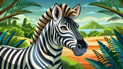 close up of a zebra in the wild