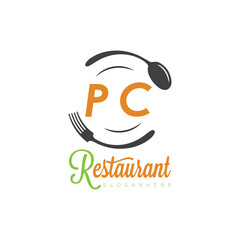 initial monogram logo With restaurant Culinary Circle shape Taste of Tradition logo design.
