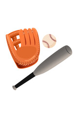 Baseball Equipment Set: Bat, Ball, and Glove,  Perfect for Sports Gear Promotions and Training Materials