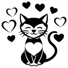 cat with heart