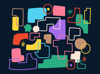 Abstract doodle shape. Set of hand drawn doodle shape. Vector illustration 