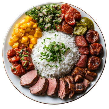 brazillian food on a white background