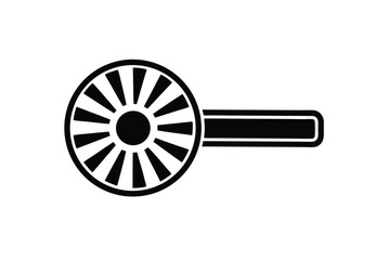 Stylized Abstract Black Cannon Vector Illustration Isolated On White Background Template