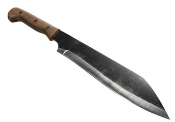 Isolated Kitchen Knife with Rough Steel Texture