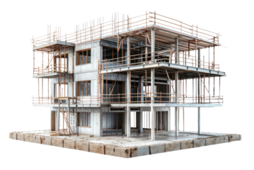 PNG Building construction scaffolding diagram city.