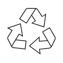 Simple Black And White Recycle Symbol With Arrows Concept Illustration