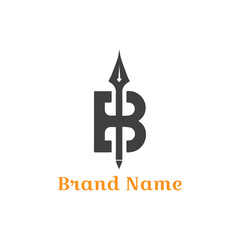 Combinatiom of B Logo with a spear pen. logo design for company with vector icon symbol and business concept