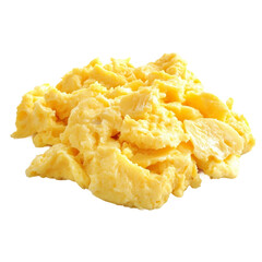 scrambled eggs on a white background