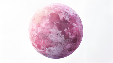 Isolated Pink Planet on White Background