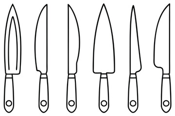 Kitchen Knife Design Classic Sharp Lines Illustrated