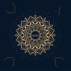 luxury ornamental mandala design background in gold color